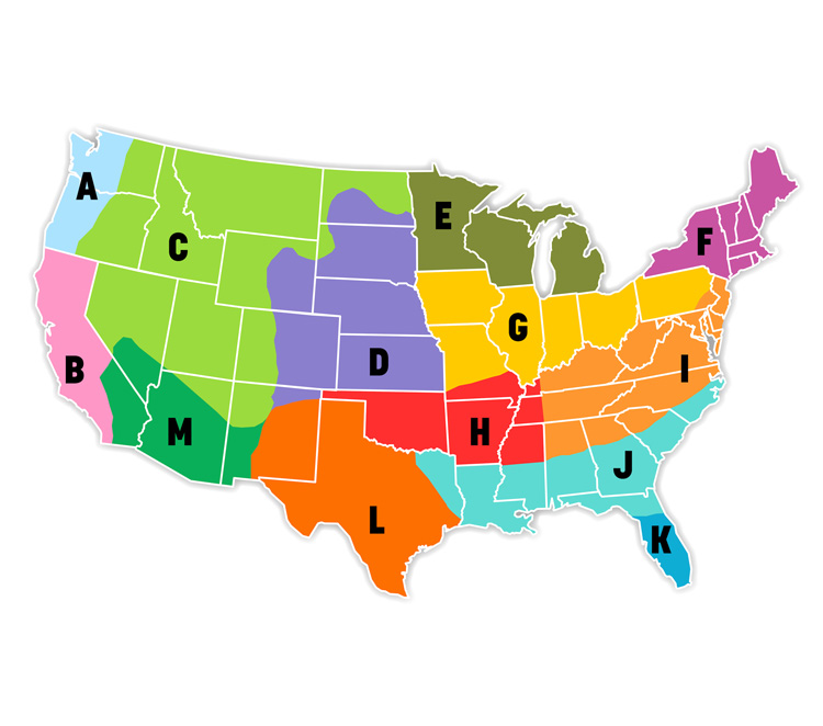 Planting zone map