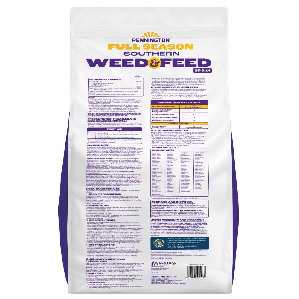 pennington full season southern weed and feed