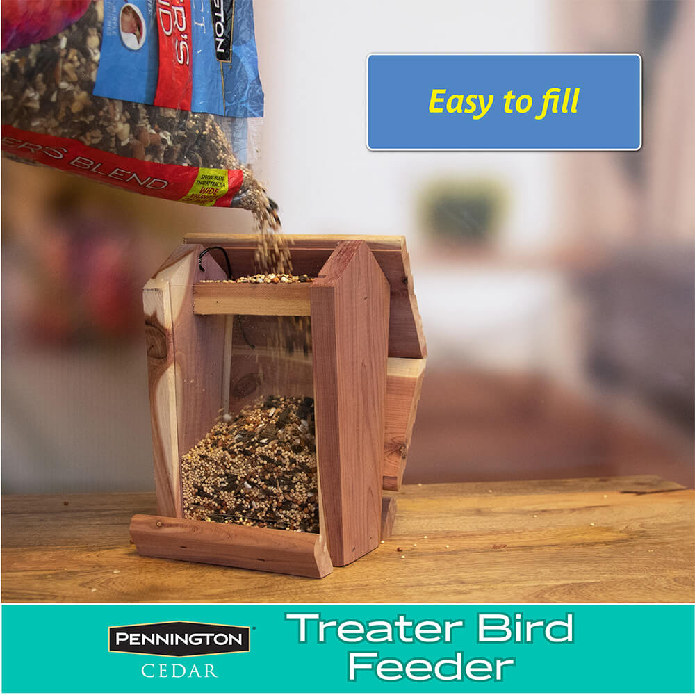 Pennington 100513431 Cedar Treater Bird Feeder 2 LBS Capacity 